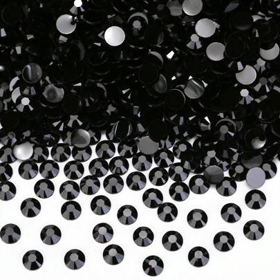 3000/2000/1200/10000/12500/20000颗 果冻黑多色AB彩大包装 3-5mm 散装批发低价树脂非烫钻平底塑料水晶美甲DIY亮片