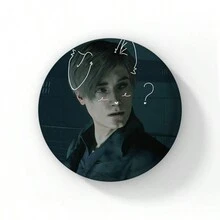 58mm New Leon Kennedy Pink Bow Heart Cute Button Pin Evil Game Creative Leon Brooch Badge For Bag Accessories Friends Gift - 58mm - View 26