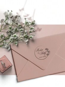 Custom Wedding Monogram Stamp, Save The Date Stamp, Custom Wedding Stamp, Personalized Wedding Stamp, Rubber Wedding Stamp, Diy Wedding Personalized Book Embosser Back To School,Back To School,School Supplies - Khaki - View 6