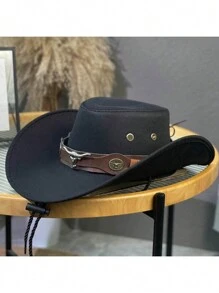 Pălărie de soare occidentală, accesorii stea cu șase colțuri din bronz, pălărie de cowboy vintage de vest, pălărie moale, pălărie de petrecere în aer liber, pălărie de cowboy de bar 1 bucată Halloween