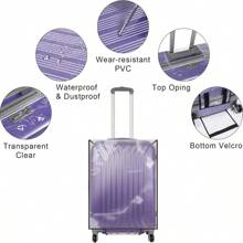 Transparent PVC Luggage Cover,(18-30 Inch) Luggage Cover For Suitcase Protective Cover Luggage CoverLuggage Covers Suitcase Protective Cover For Holiday For Vacation Travel Essentials Travel Accessories Bag For School School Accessories School Stuff