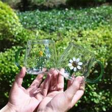 3D Glass Cup With Handle, Cute Animal & Plant Designs, Suitable For Coffee, Juice, Milk Tea, Beverages In Summer And Winter, Great For Christmas
