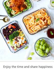 High Borosilicate Glass Food Storage Box Microwave Lunch Box Storage Lunch Box Office Worker Special Fresh-Keeping Bowl Student Lunch Box Kitchen Refrigerator Food Storage Box - Multicolor - View 3
