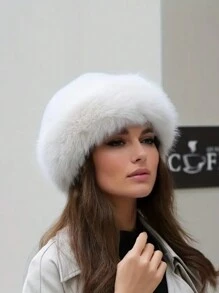 1pc Solid Color Casual Fuzzy Fluffy Patchwork Fisherman Trapper Hat, Warm & Soft, Suitable For Autumn/Winter Party & Everyday Use - Multicolor - View 14