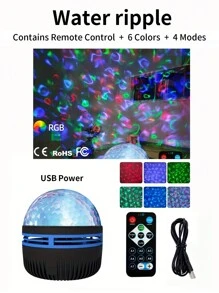 Guanova 1pc USB Power Water Ripple Projector Light , Aurora Projection, Starry Sky Projection, Crystal Projection, Suitable For Bedroom, Adult Game Room, Home Theater, Room Decoration, Valentine\ Day Gift, Camping, Wedding Decoration,Lamp,LED Projector - Projector Lamp - View 15