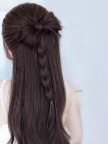 Süße Haarspange mit verdrehtem Zopf und Schleifendekoration für den Hinterkopf, Valentinstag Haarklammern, Haarspangen, Schulbedarf, elegant, College, Schleifen, Haraccessoires, Haraccessoires für Frauen, Haarteil, Haarnadel - Verschiedenfarbig - Übersicht 9