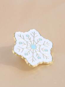 1 件卡通创意领夹，适用于背包和衣服，圣诞节/圣诞雪花设计，独特的女士领针/胸针 - 彩色 - 查看 5