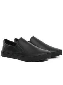 Men's Women's Casual Slip On Sneakers Yacht Laceless Easy Fit Comfortable + Watch - màu đen - Xem 2