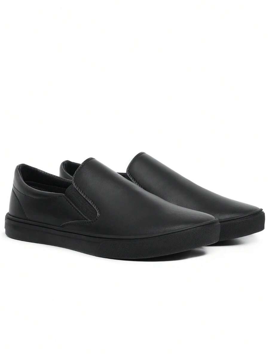 Slip On Shoes Casual Men's Yacht Sneakers Women's Easy Wear Elastic Lightweight Comfortable - 黑色 - 查看 1