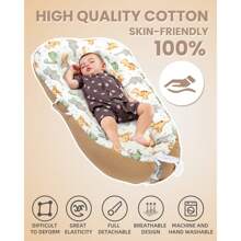 Ubravoo Łóżeczko kokonowe dla niemowląt i dzieci, przenośne łóżeczko podróżne z bawełną, łatwe do prania - Sosnowa igła - Zobacz 5