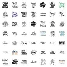 52 张极简主义黑白励志名言贴纸，适用于装饰滑板、电脑、书桌、DIY、贴纸、励志贴纸、名言贴纸、贴纸、励志贴纸、名言贴纸 - 彩色 - 查看 10
