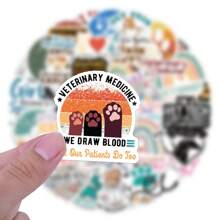 60Pcs Funny Veterinary Stickers And Laptop Decals, Vet Stickers, Veterinarian Stickers, Funny Veterinary Gifts, Gifts For Veterinarian, Gift For Veterinarian Office, Vet Gifts, Veterinarian Gifts - Multicolor - View 3