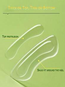 1 Pair 4D Silicone Heel Grips, Transparent Invisible Anti-Friction Heel Protector For Women, Suitable For High Heels, Loafers, Half Size Shoes, Shoes Accessories Gift Ideas