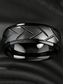 1 件经典男士不锈钢戒指 - 槍黑色 - 查看 2