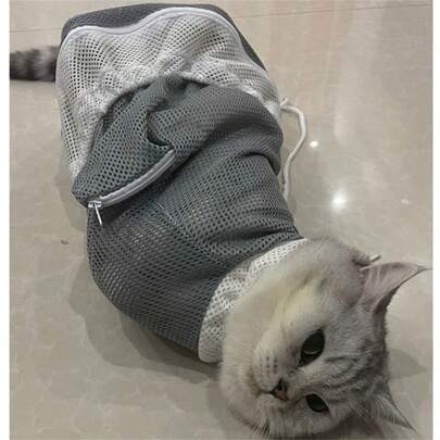 1个宠物网状洗澡袋，狗狗洗澡泡沫网，猫咪洗澡工具，猫狗柔软淋浴袋，适用于幼猫、幼犬、小型动物