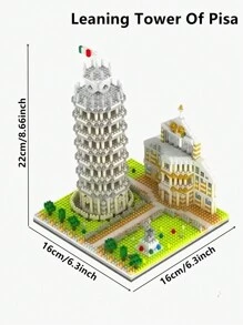 1 pieza Kits de modelo de edificios de arquitectura famosos - Coliseo, Torre Eiffel, Casa Blanca, Torre Elizabeth, Estatua de la Libertad, Torre Inclinada de Pisa, regalo educativo creativo rompecabezas 3D