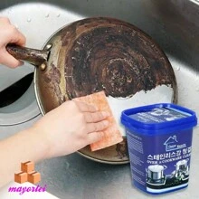 Limpiador multiusos, pasta de limpieza de acero inoxidable, potente pasta de limpieza para eliminación de óxido de utensilios de cocina, limpiador de acero inoxidable - Azul Marino - Ver 4