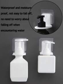 1 pieza/4 piezas Soporte de botella para champú, gel de baño y jabón de manos, apto para cocina, baño, aseo, hotel - Blanco - Ver 5