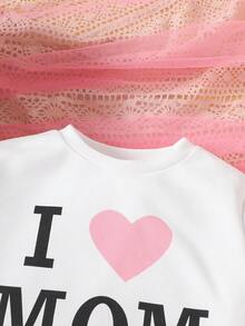 2 piezas Conjunto de sudadera y pantalones casuales de moda para niñas jóvenes, primavera y otoño - Blanco - Ver 2