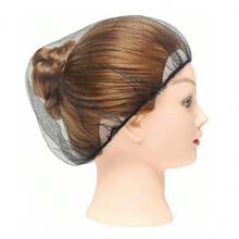 4/8/12 piezas, set de gorra elástica negra de 18 pulgadas, redecilla para el cabello, cubierta para la cabeza para servicio de alimentos, chef, hospital, prevención de la pérdida de cabello por quimioterapia - Negro - Ver 13