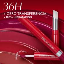 Labial Rojo Fantasia Esika 36hrs de color, no transferencia, mayor hidratación, alta pigmentación, resultado insuperable - Rojo Fantasia - Ver 2