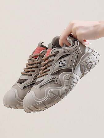 Street Snap 复古 Ins 厚底厚底运动鞋，2024 秋季新款校园学生跑步运动鞋厚底休闲