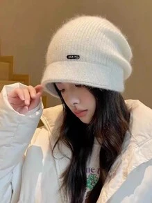 Women's Knitted Hat, Thick Ear Protective Beanie Hat, New Round Large Head Size Fisherman Knitted Cap, Maternity Cap, Autumn Winter - Knitted Hat - View 12