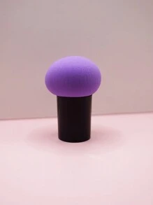 1 pieza Esponja de maquillaje con forma de hongo, sin polvo, suave, con mango, de uso dual en seco y húmedo, mezcladora de base de maquillaje - Multicolor - Ver 9