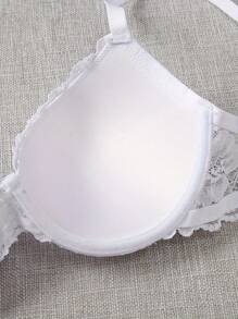 2件装性感蕾丝女士文胸，舒适钢圈聚拢文胸，黑色、白色和多色可选
