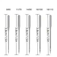 100PCS Sewing Machine Needles Universal Regular Point Needles For Singer Brother, Assorted Sizes HAX1 65/9, 75/11, 90/14, 100/16, 110/18 - Silver - View 2