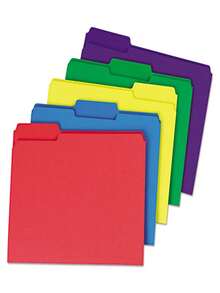 Heavyweight File Folders - Letter, Assorted - Multicolor - View 1