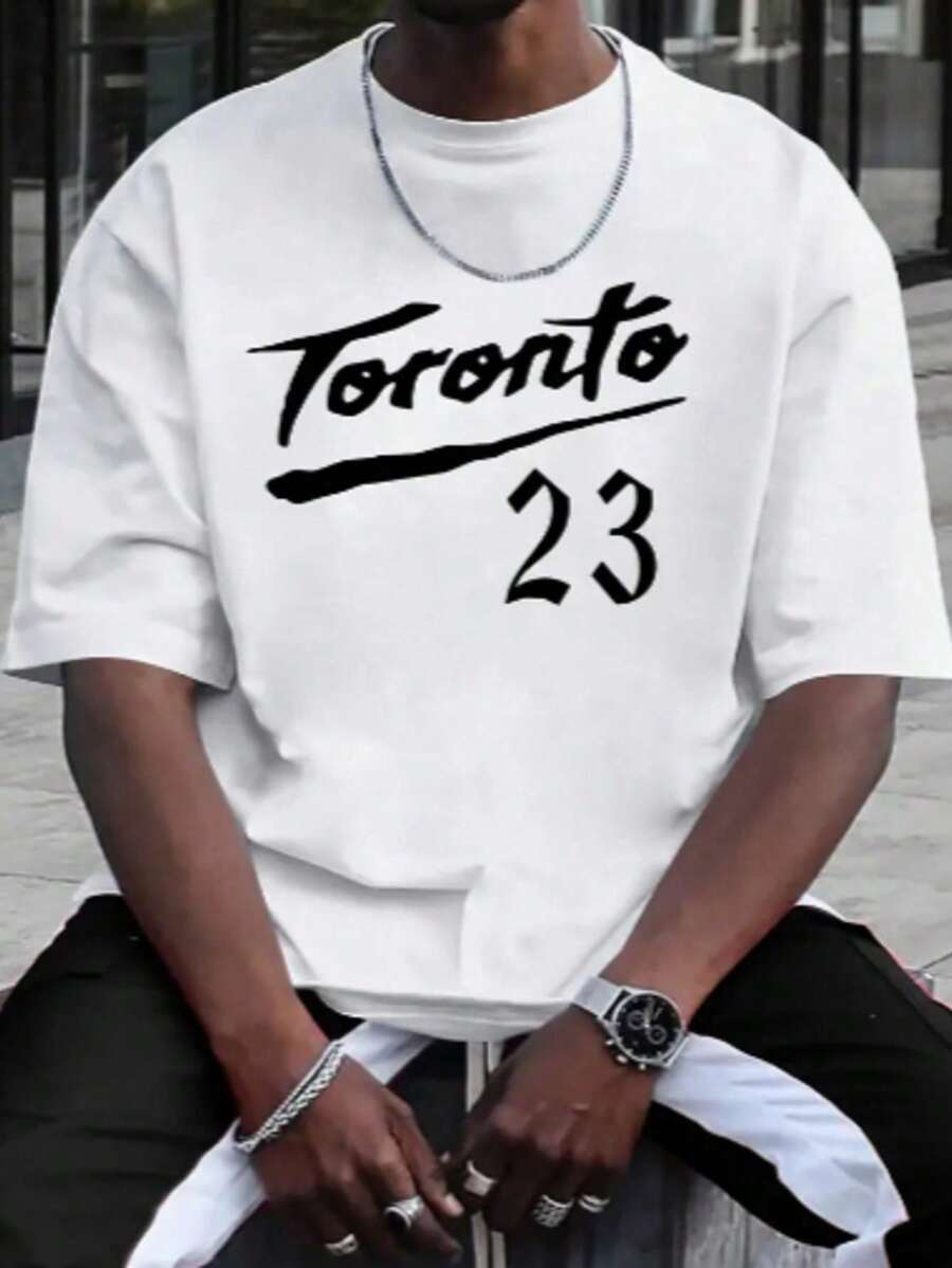 Men's T-Shirt Streetwear Toronto 23 White T-Shirt Camisa Style - trắng - Xem 1