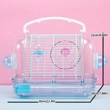 Acrylic Basic Hamster Cage With Handle, Portable Pet Supplies - Multicolor - View 7