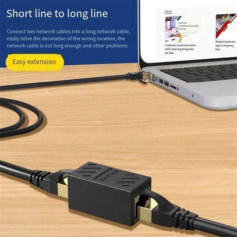 Accoppiatore RJ45 Ethernet Femmina-Femmina, 2 Pezzi, Prolunga Per Cavo Di Rete Cat7/Cat6/Cat5e/Cat5, Nero