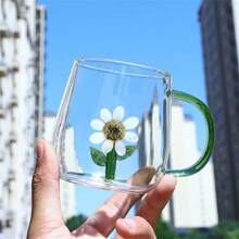 3D Glass Cup With Handle, Cute Animal & Plant Designs, Suitable For Coffee, Juice, Milk Tea, Beverages In Summer And Winter, Great For Christmas