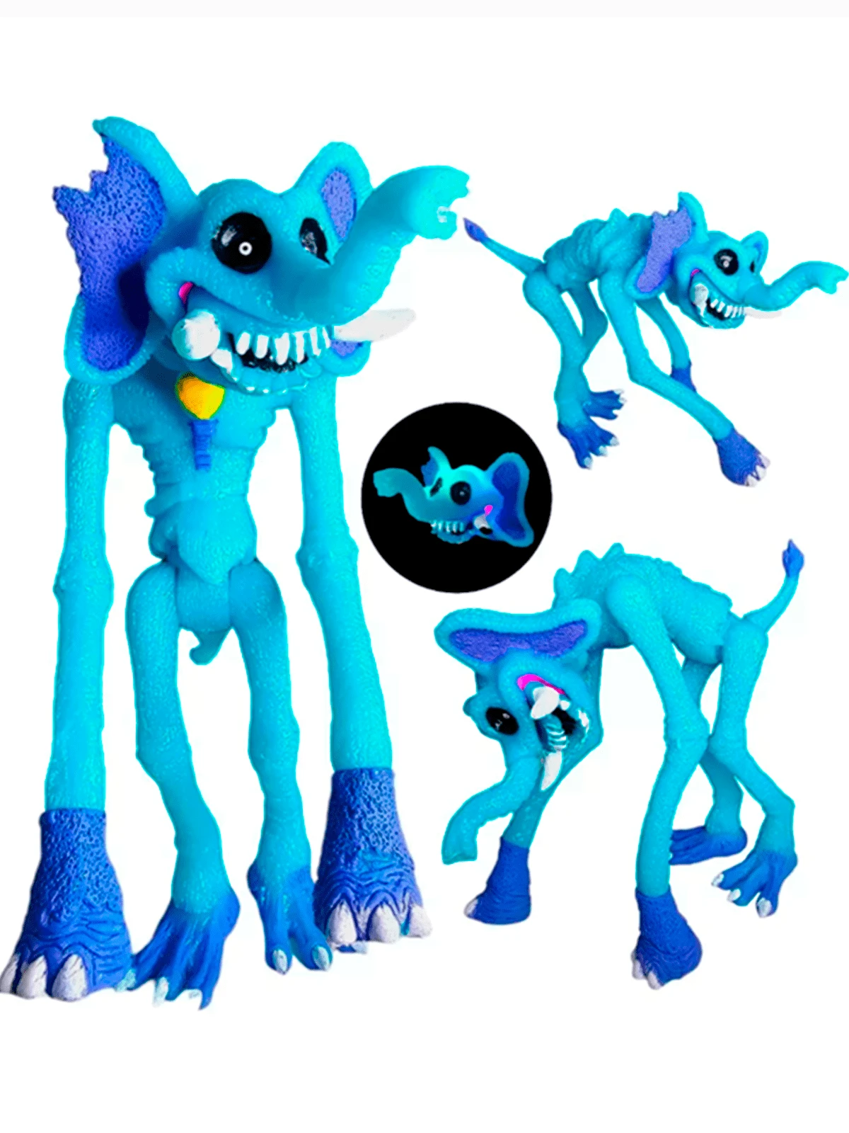 Bubba Bubbaphant Figure Toy Catnap Smiling Critters Poppy Plytime - Blue - View 1