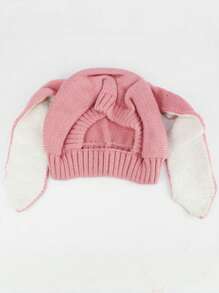 Baby Hat For Spring, Autumn, Winter Season, 0-1 Years Old, Warm, Comfortable, Breathable, With Long Cartoon Rabbit Ears That Act As Ear Protection, Suitable For Boys And Girls