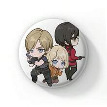 58mm New Leon Kennedy Pink Bow Heart Cute Button Pin Evil Game Creative Leon Brooch Badge For Bag Accessories Friends Gift - 58mm - View 46