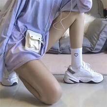 6 đôi tất thể thao họa tiết trái tim dành cho nam và nữ, hoàn hảo để mặc hàng ngày [Trắng/Xám pha trộn] - trắng - Xem 3