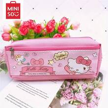 1pc Cute Large Capacity Dual Compartment Zipper Pencil Case Pouch, PU Material For School, Travel And Cosmetic Storage - Multicolor - View 4