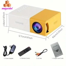 2024 New YG300 Mini LED Projector Home Media Player 320 Lumens 1000x240P Support HDMI USB Audio Upgraded Version - View 6