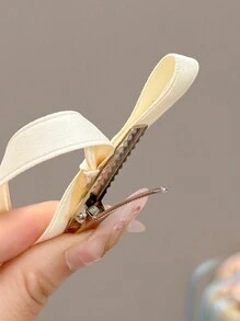 10个装女士涤纶彩色蝴蝶结发夹，蕾丝，优雅，芭蕾舞风格，Y2K仙女风发饰，适合日常佩戴，爪夹，发卡，学生用品，大学，蝴蝶结，可爱