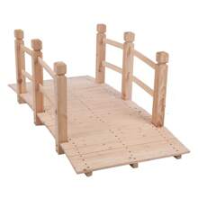 Arch Bridge Small Wooden Bridge Courtyard Outdoor Anticorrosive Wood Landscape Bridge Burlywood - Burlywood - View 6