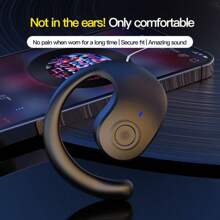1Pc Single OWS Ear Hook Touch Control Wireless Headset Lighter For GYM Sport Running With MIC