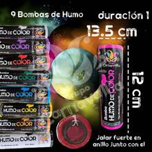 9 Bazuca de Humo Colores Surtidos Multicolor Fiesta Evento - Multicolor - Ver 2