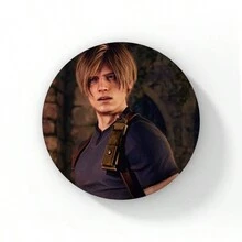 58mm New Leon Kennedy Pink Bow Heart Cute Button Pin Evil Game Creative Leon Brooch Badge For Bag Accessories Friends Gift - 58mm - View 12