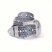 Boho Rhinestone Decor Belt Halloween - Blue - View 1