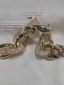 1pc Gold/Silver Color Chain Short Wrist Strap Phone Case Lanyard - Multicolor - View 8