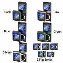 1 个多色可折叠磁边电镀 PC 硬壳全身保护壳触感柔软，超薄奢华闪亮镀金侧框防黄变兼容三星 Galaxy Z Flip 6/Z Flip 5/Z Flip 4/Z Flip 3/Z Fold 6/Z Fold 5/Z Fold 4/Z Fold 3 - 彩色 - 查看 10
