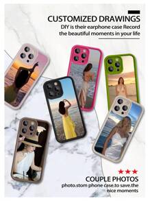 1 peça Capa de Telefone Personalizada Compatível com Apple iPhone 15, 14, 13, 12, 11 Pro Max, Proteção de Tela Completa, Material de Silicone, Design de Padrão Personalizado, Proteção da Lente, Compatível com iPhone 7 Plus, XR, XS Max
